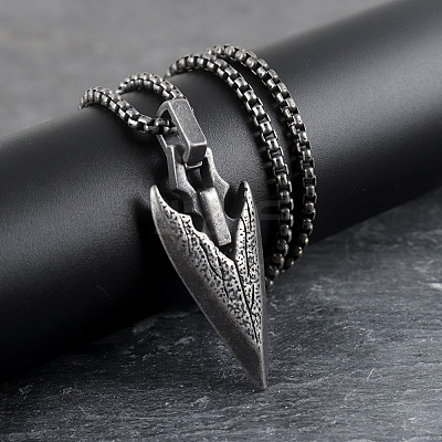 Vintage Alloy Viking Arrow Pendant Necklaces for Men WG8815F-01-1