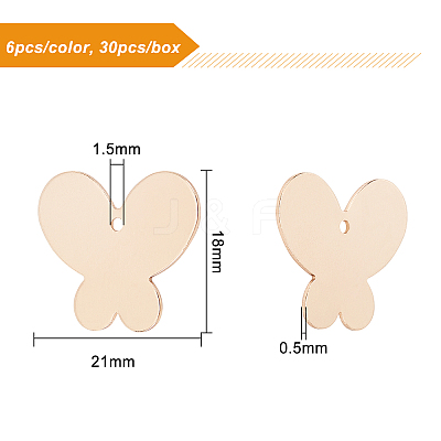 30Pcs 5 Colors Brass Pendants KK-BC0001-74-1