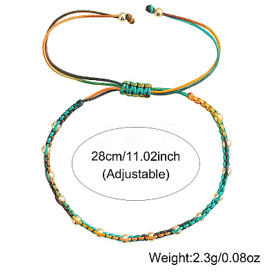 Brass Round Beads Braided Bead Bracelets CX8547-1-1