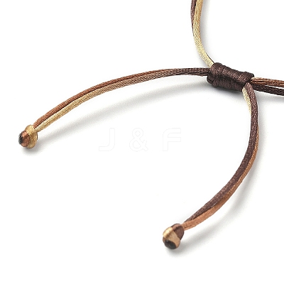 Gradient Color Adjustable Braided Nylon Cord Bracelet Making AJEW-JB01163-01-1