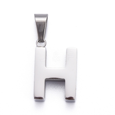 Non-Tarnish 304 Stainless Steel Letter Pendants STAS-H127-H-P-1
