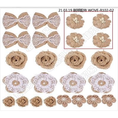 Handmade Burlap Flower & Lace Bowknot FIND-SC0001-21-1