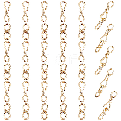 20 Sets Brass Hook and S-Hook Clasps KK-FH0003-02-1