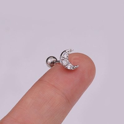 Brass Micro Pave Clear Cubic Zirconia Cartilage Earring WG49FB9-05-1