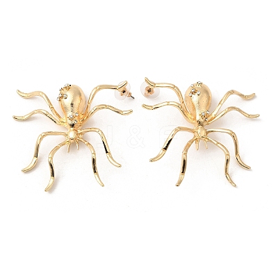 Alloy Rhinestone Stud Earrings EJEW-P321-01G-1