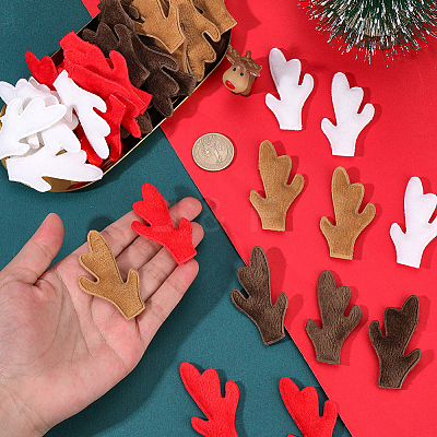 40Pcs 4 Colors Plush Antler Snowman Hand Branch DOLL-GF0001-09-1