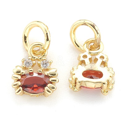 Brass Cubic Zirconia Pendants X-ZIRC-O041-03G-1