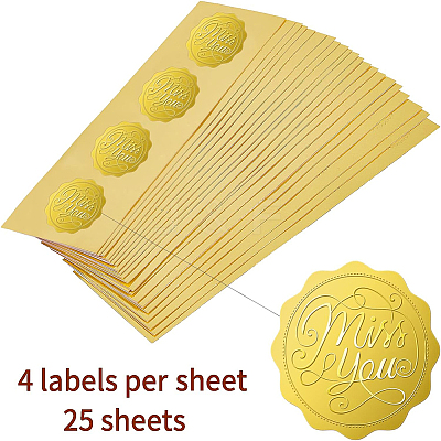 Plastic Self Adhesive Gold Foil Embossed Stickers DIY-WH0211-179-1