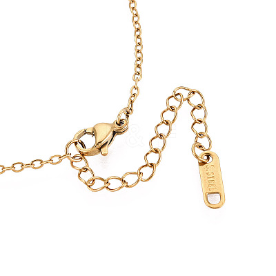 304 Stainless Steel Pendant Necklaces NJEW-T018-43G-1
