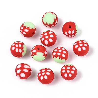 Fruits Theme Handmade Polymer Clay Beads CLAY-T022-04F-1
