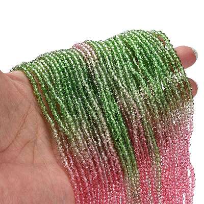 Transparent Painted Glass Beads Strands X1-DGLA-A034-T2mm-A18-1