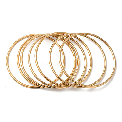 Ion Plating(IP) 7Pcs Fashion 304 Stainless Steel Plain Bangles BJEW-L664-022B-G01-1