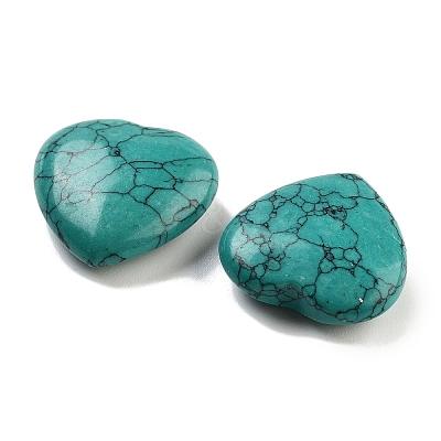 Heart Synthetic Turquoise Palm Stones G-C134-06A-07-1