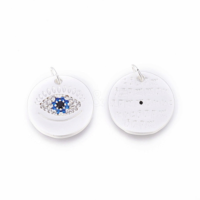 Brass Micro Pave Cubic Zirconia Pendants ZIRC-F095-09-1