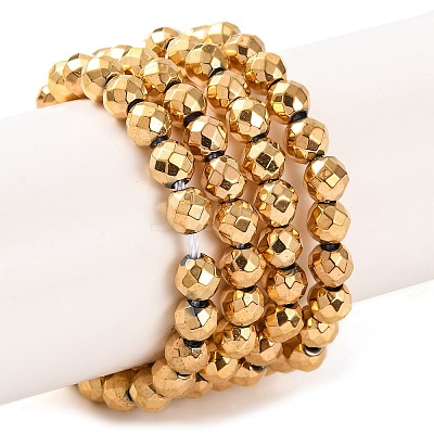 Electroplated Synthetic Non-magnetic Hematite Beads Strands G-H027-B01-03-1