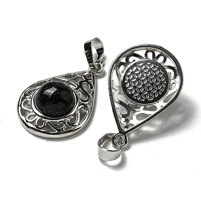 Synthetic Blue Goldstone Pendants G-Q158-05P-20-1