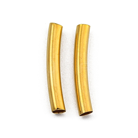 Brass Smooth Curved Tube Beads KK-O031-D-08-1