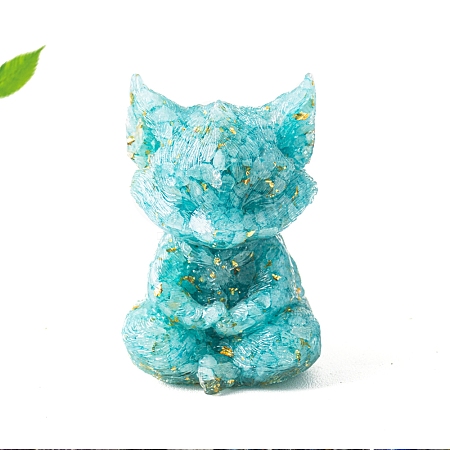 Resin Carved Meditation Fox Statue Home Decoration PW-WG3BA60-03-1