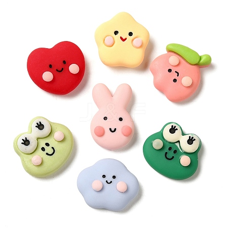 Opaque Resin Decoden Cabochons RESI-H164-03-1
