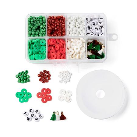 3 Colors 1155Pcs DIY Christmas Theme Stretch Bracelets Making Kits DIY-LS0001-22B-1