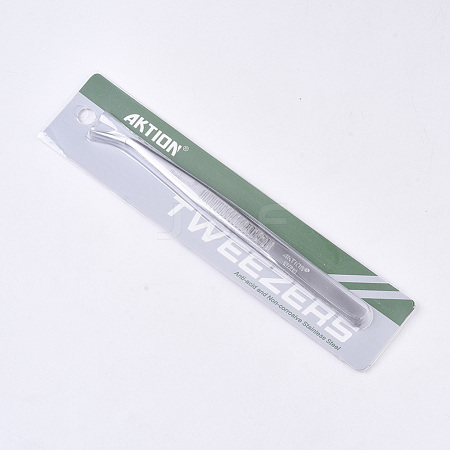 410 Stainless Steel Curved Beading Tweezers TOOL-S013-008A-1