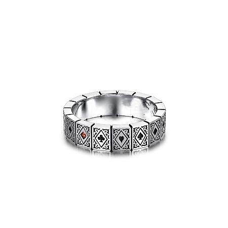 Brass with Rhinestone Finger Rings for Men FS-WG9B66A-01-1