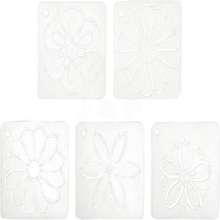 CHGCRAFT 5Sheets 5 Patterns Matte PP Plastic Drawing Scale Template DIY-CA0001-79-1