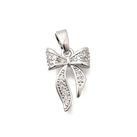 Brass Clear Cubic Zirconia Pendants KK-B187-05P-1