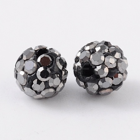 Grade A Rhinestone Pave Disco Ball Beads RB-Q101-2-1