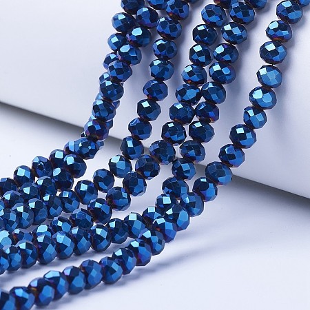 Electroplate Transparent Glass Beads Strands X-EGLA-A034-T8mm-UA02-1