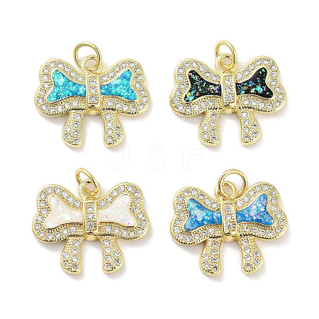 Brass Micro Pave Clear Cubic Zirconia Pendants KK-L213-009G-1