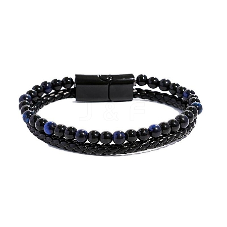 Natural Lava Rock  Beaded Bracelets PW24070698981-1