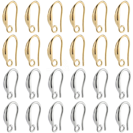 24 Pairs 2 Colors Brass Earring Hooks KK-SP0001-41-1