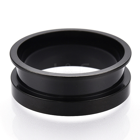 201 Stainless Steel Grooved Finger Ring Settings STAS-TAC0007-03B-1