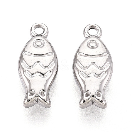 304 Stainless Steel Fish Charms STAS-T069-06P-1