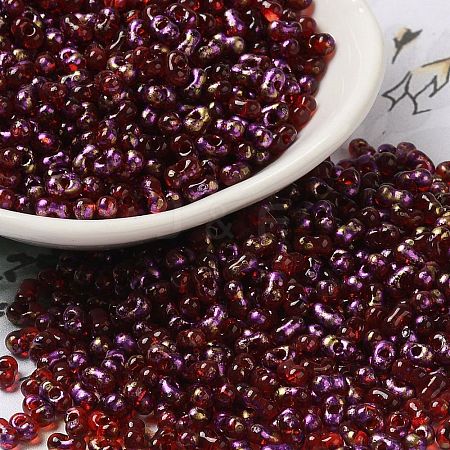 Spray Painted Glass Seed Beads SEED-F005-06A-01-1