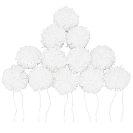 12Pcs DIY Craft Polyester Pom Pom Ball AJEW-CY0002-95B-1