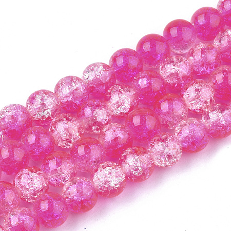 Spray Painted Crackle Glass Beads Strands CCG-Q002-4mm-09-1