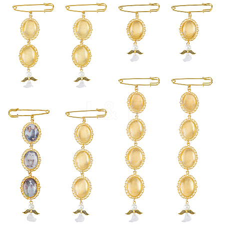 8Pcs 4 Style Iron Brooches JEWB-FH00044-1