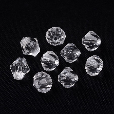 Bicone Shaped Clear Transparent Acrylic Beads X-DBB3mm01-1