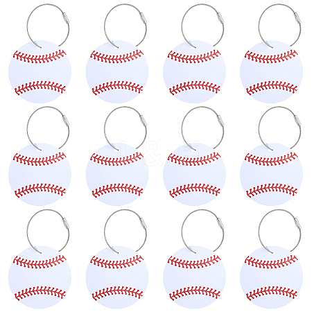 12Pcs PVC Baseball Luggage Tags AJEW-SP0004-23A-1