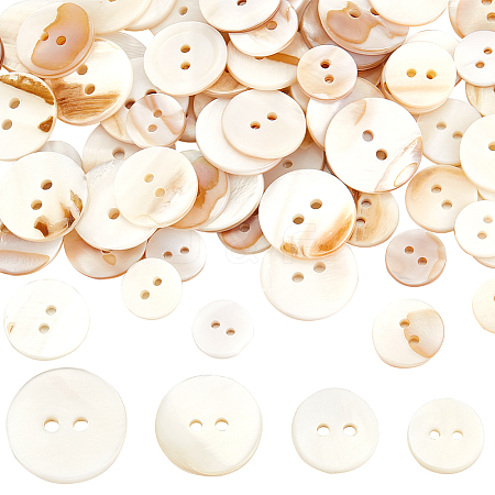 80Pcs 4 Styles Shell Buttons FIND-BBC0015-95A-1