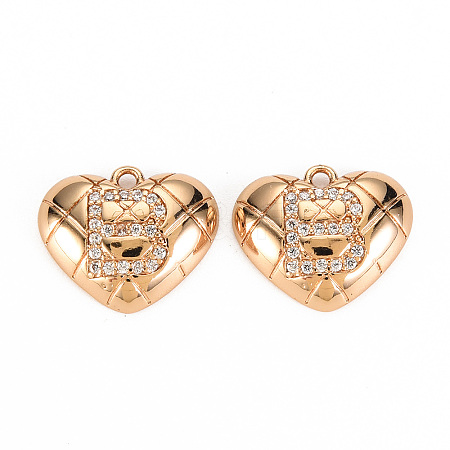 Brass Micro Pave Clear Cubic Zirconia Pendants KK-S360-144B-NF-1