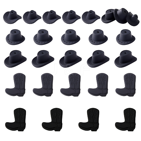 26Pcs 5 Styles Silicone Focal Beads SIL-AR0001-19-1