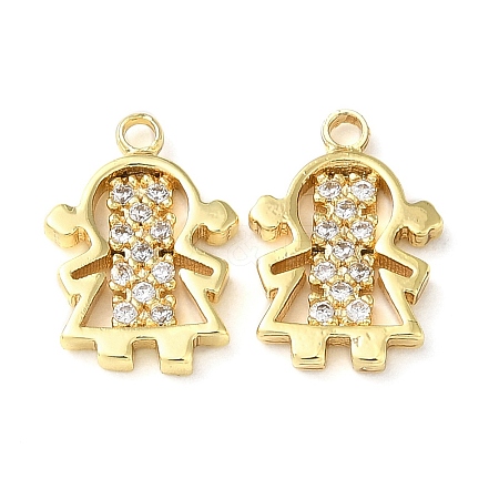 Brass Micro Pave Cubic Zirconia Pendants KK-F862-07G-1