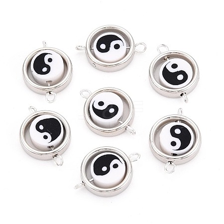 Polymer Clay Beads with CCB Plastic Frame Connector Charms CLAY-T022-35M-01A-1