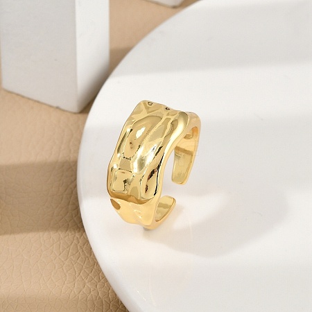 Rack Plating Brass Cuff Rings for Women RJEW-M028-69G-1