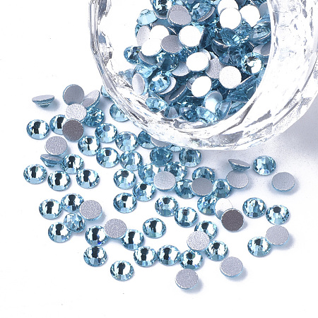 Glass Flat Back Rhinestone Cabochons X-RGLA-S002-12SS-17-1