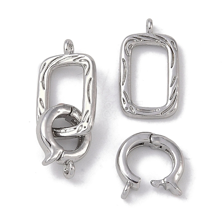 Brass Fold Over Clasps KK-G497-29P-1