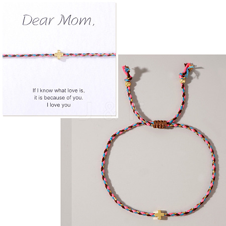 Mother's Day Adjustable Brass Bead Braided Bead Bracelets YE2550-20-1